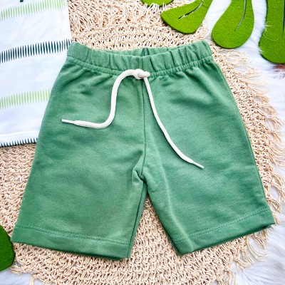 Conj. Regata Coqueiro e Bermuda em Moletinho - Verde e Off White